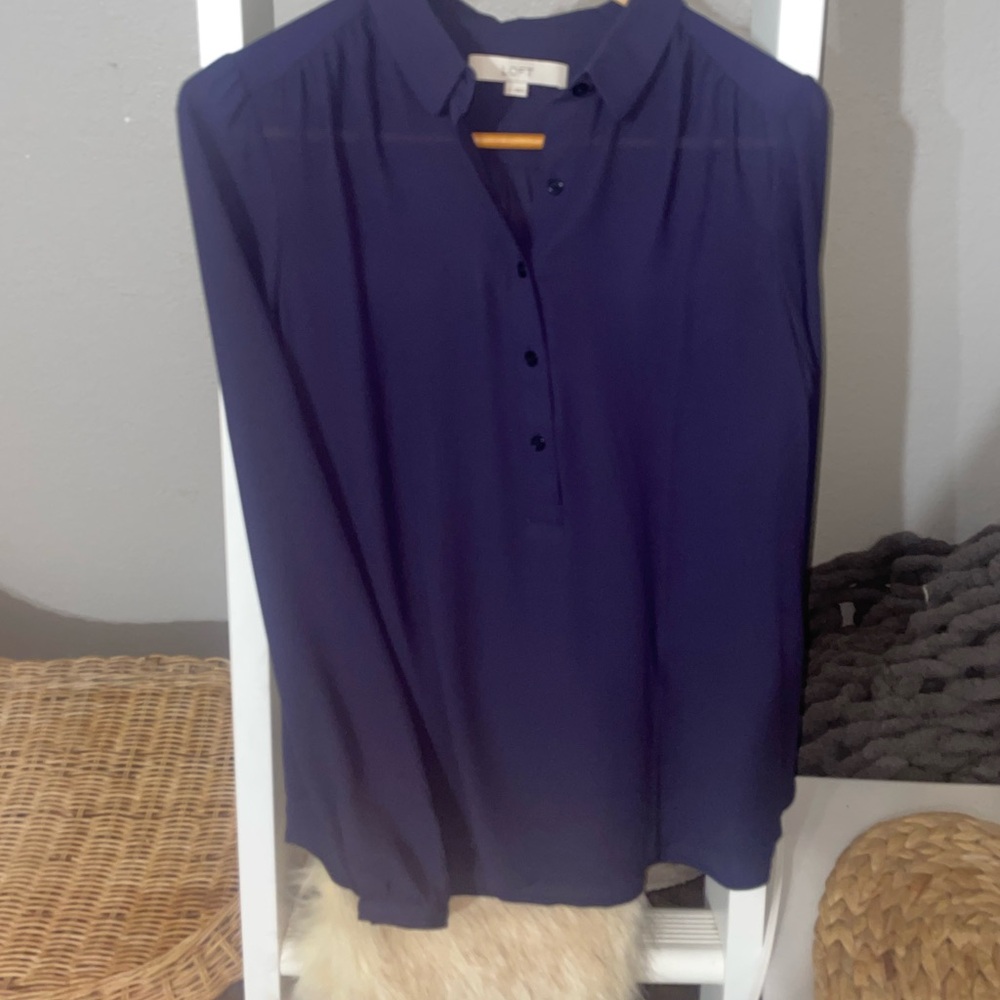 LOFT Navy Blouse